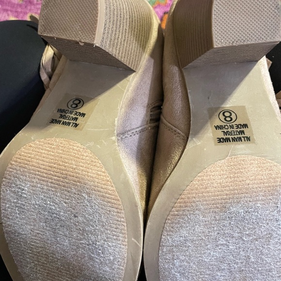 Suede Beige Ankle Boots - Picture 5 of 6